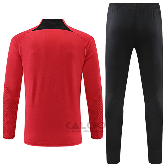 Tuta da Track di Felpa Paris Saint-Germain Jordan 2022-2023 Rosso